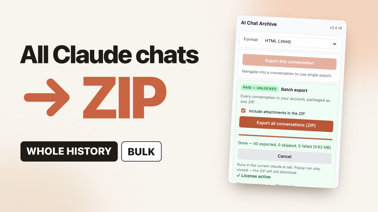 Export Claude Chat History: Download All Your Chats in One ZIP